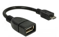 USB OTG (On the Go), A-MicroB, 15cm flexibles Schwanenhalskabel, metalverstärkt