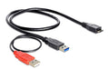 USB3.0 3.5" Festplatten Y-Anschlusskabel 2x A Stecker, 1xMicroB Stecker