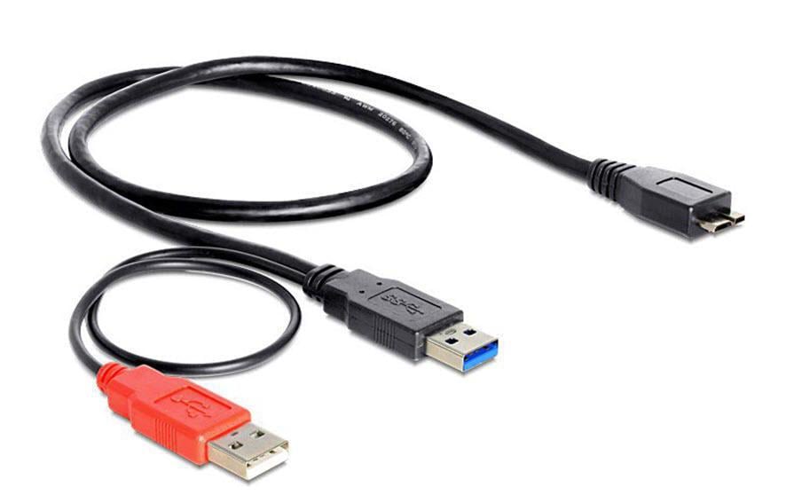 USB3.0 3.5" Festplatten Y-Anschlusskabel 2x A Stecker, 1xMicroB Stecker