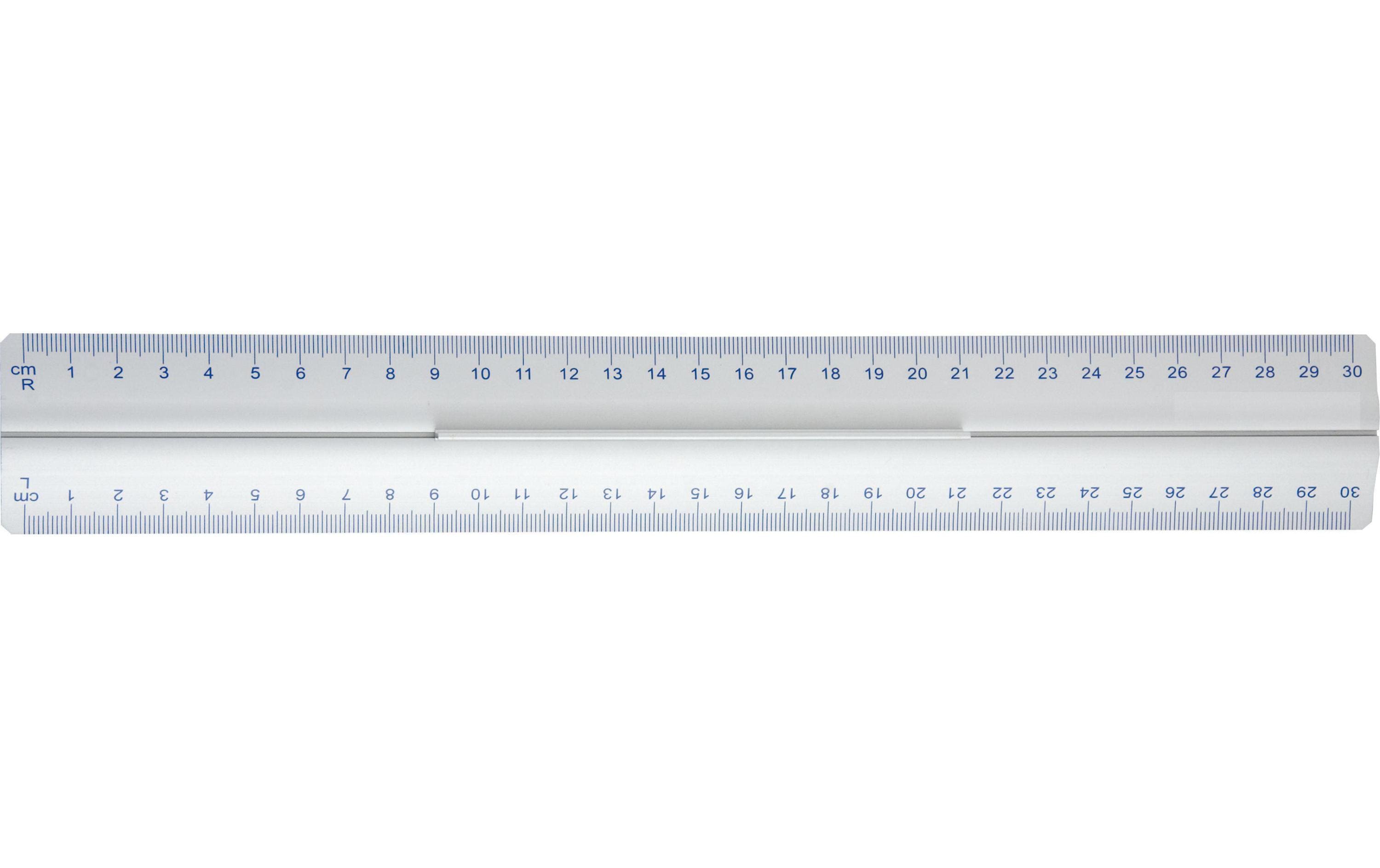 WEDO Aluminium Lineal 30 cm mit Griff für Rechts- u. Linkshänder