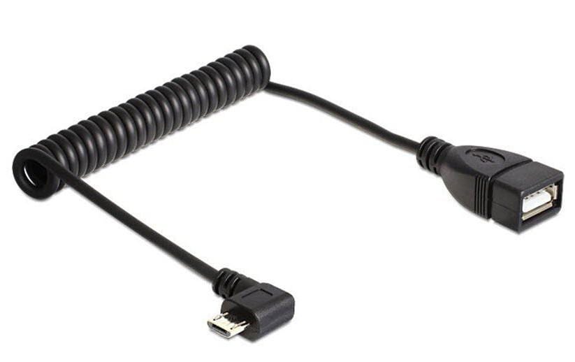USB OTG (On the Go) Spiralkabel, 28-55cm Datenübertragung zwischen 2 Mobilgeräten
