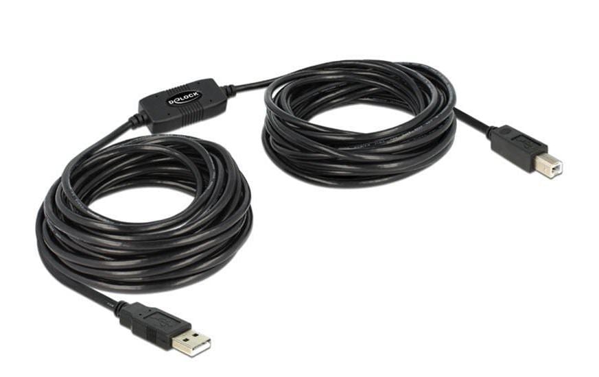 Delock USB Kabel Typ A-B,  11m, schwarz aktiv verstärkt, braucht kein Netzteil