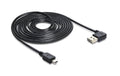 USB2.0-Kabel Easy A-MiniB: 2m USB-A Seite 90° gew. beidseitig einsteckbar