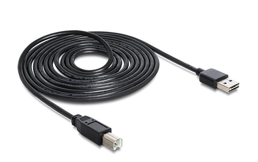 USB2.0-Kabel Easy A-B: 3m USB-A Seite beidseitig einsteckbar