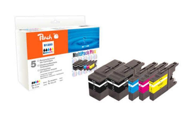 Peach Tinte Brother LC-1280 Combi Pack + 2x bk, c, m, y,2x56ml 3x14ml
