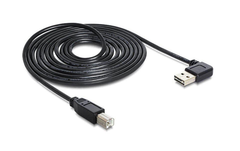USB2.0-Kabel Easy A-B: 2m USB-A Seite 90°gew. beidseitig einsteckbar