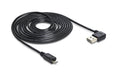 USB2.0-Kabel Easy A-MicroB: 1m USB-A Seite 90° gew. beidseitig einsteckbar