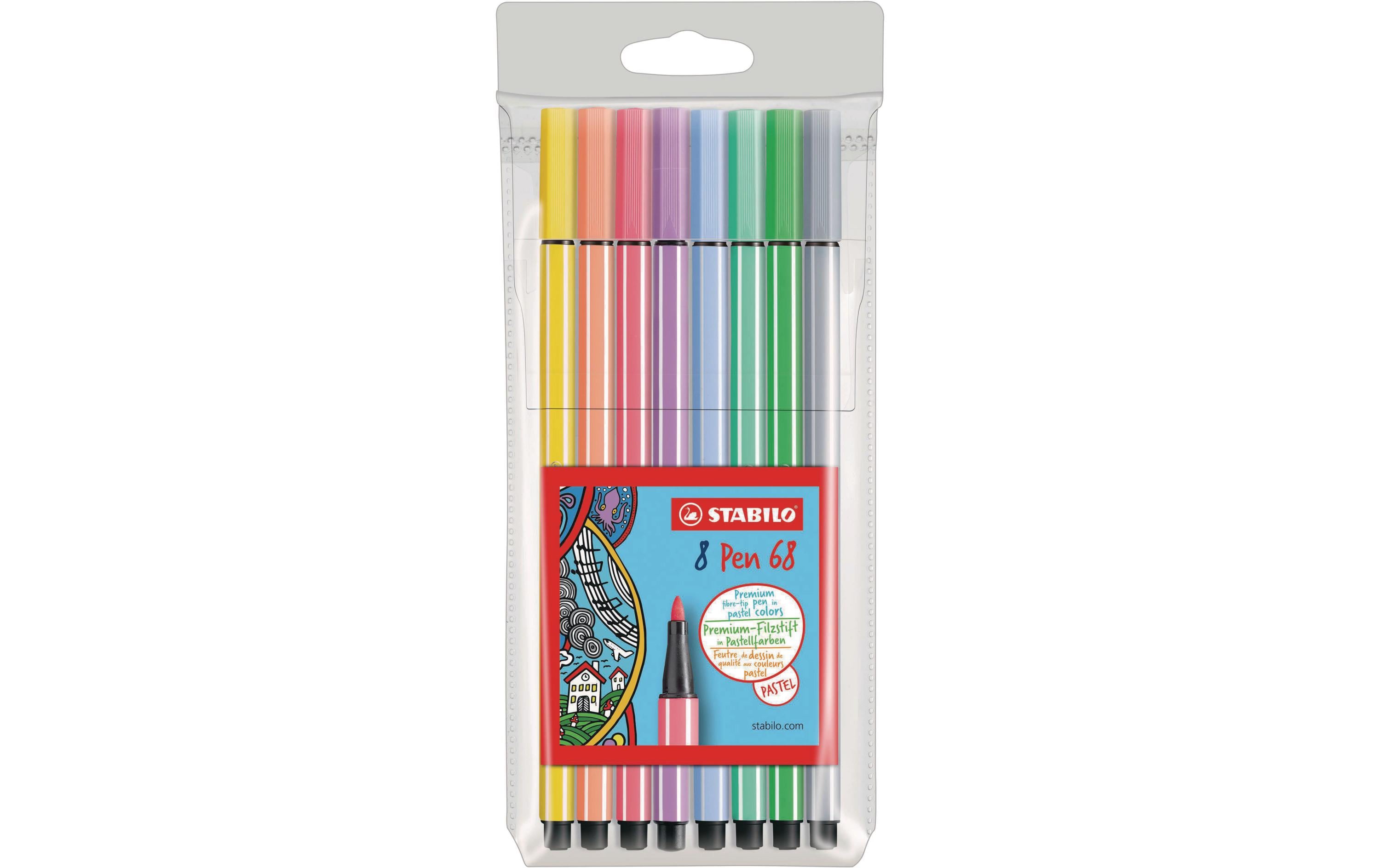 STABILO Pen 68 Pastell 8er Etui verschiedene Farben
