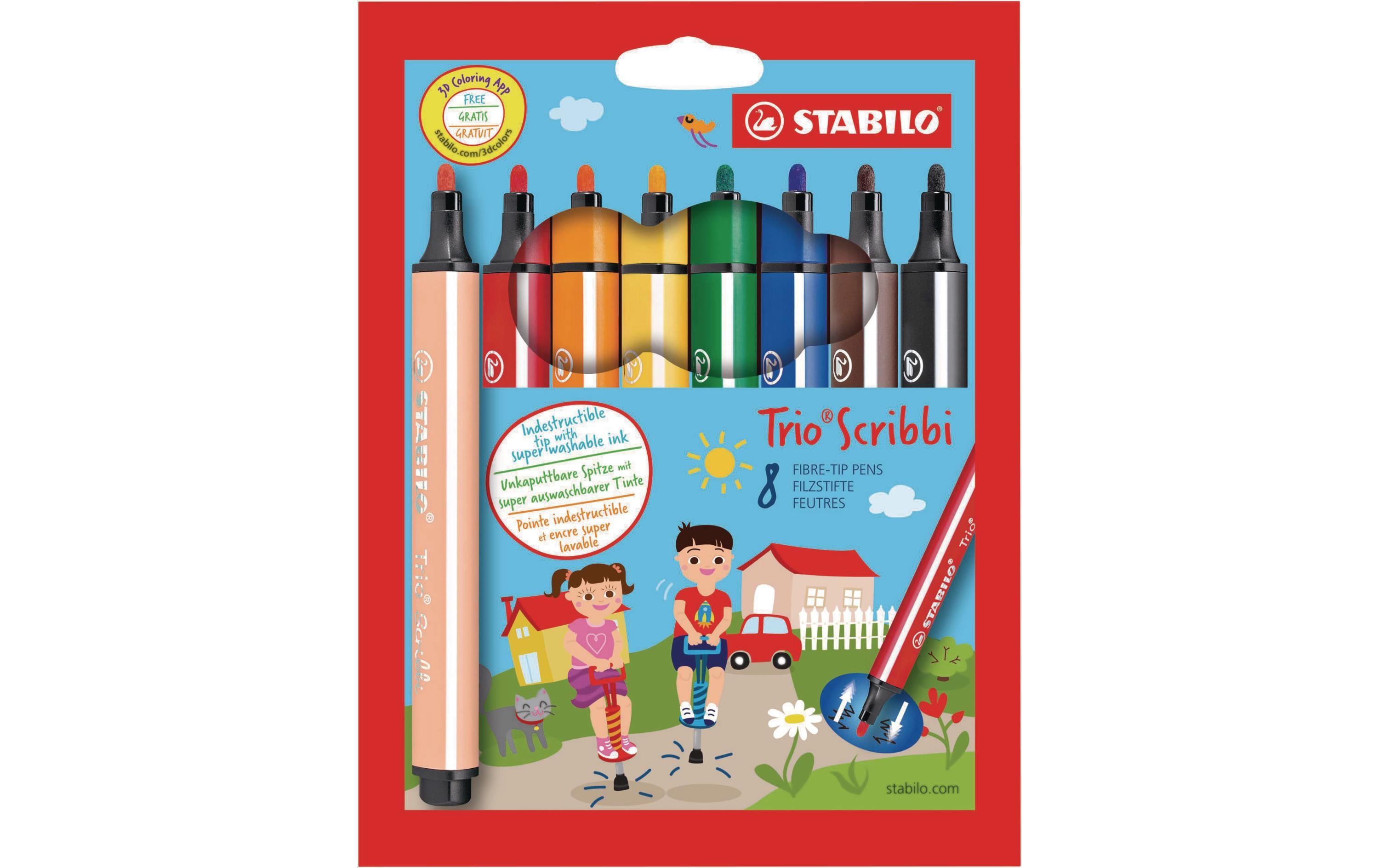 STABILO Trio Scribbi 8er Etui verschiedene Farben