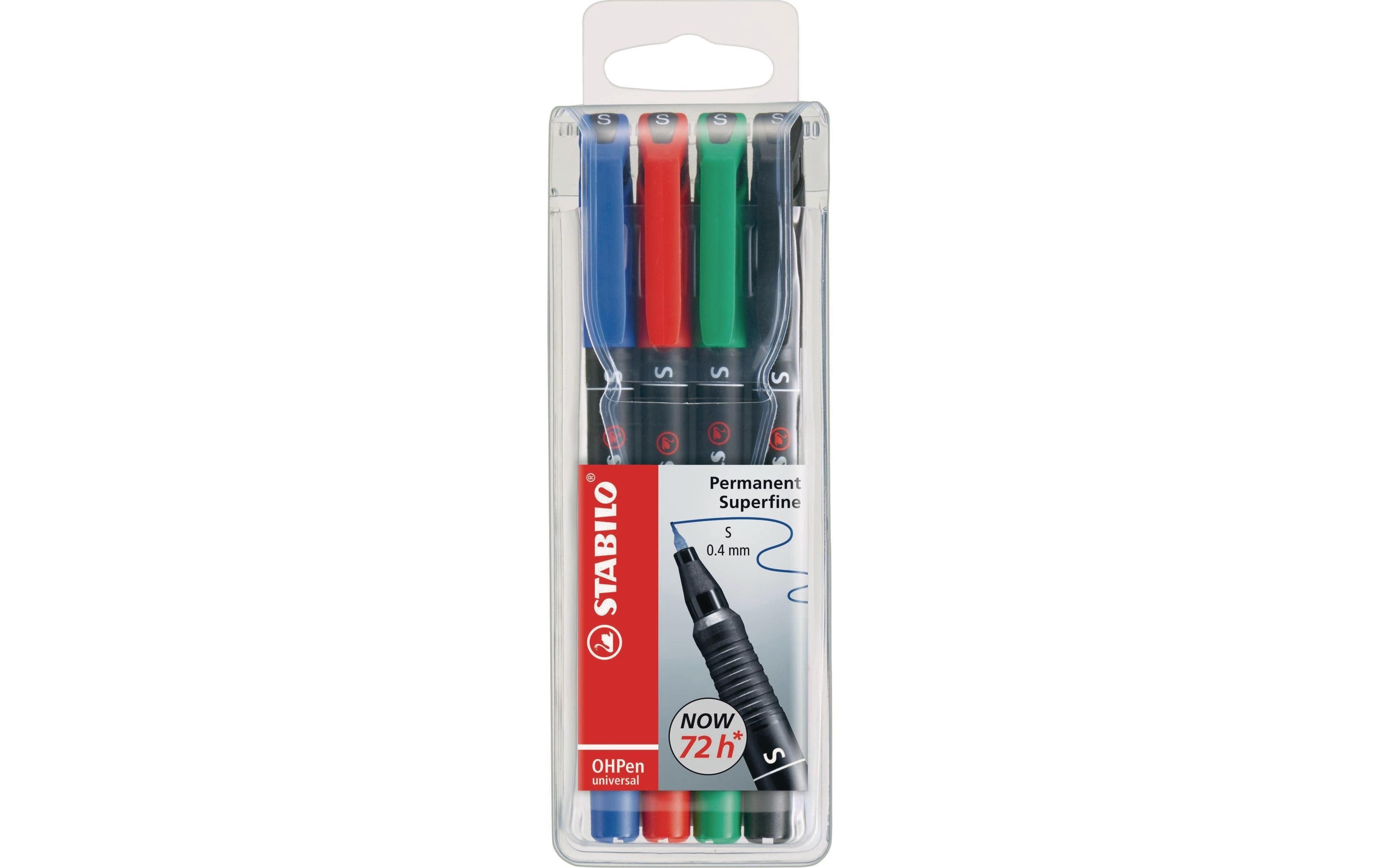 STABILO OHPen Universal Perm. S 4er Etui blau, rot, grün, schwarz