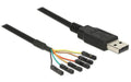 Delock 1.8m USB-Seriel TTL Kabel, 6Pin, 5V Chipset: FTDI 232RL,Buchse einzeln steckbar
