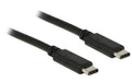 USB2.0-Kabel TypC-TypC: 0.5m, schwarz max. 480Mbps, Typ-C Stecker beidseitig