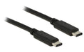 USB2.0-Kabel TypC-TypC: 1m, schwarz max. 480Mbps, Typ-C Stecker beidseitig