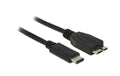 Delock USB3.1 Kabel MicroB St. - Typ-C St. 0.5m, 10Gbps, Gen2, schwarz