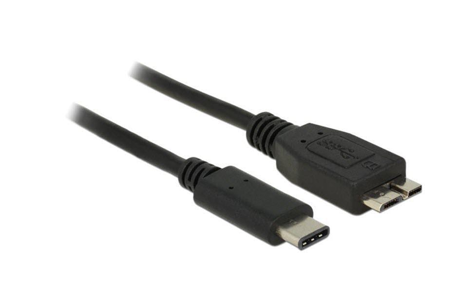 Delock USB3.1 Kabel MicroB St. - Typ-C St. 0.5m, 10Gbps, Gen2, schwarz