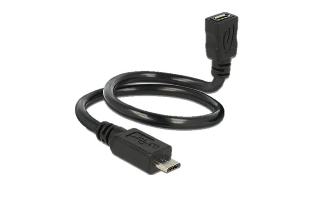 USB2.0-Shape Adapterkabel MicroB, 35cm MicroB-Stecker - MicroB-Buchse, formbar,OTG