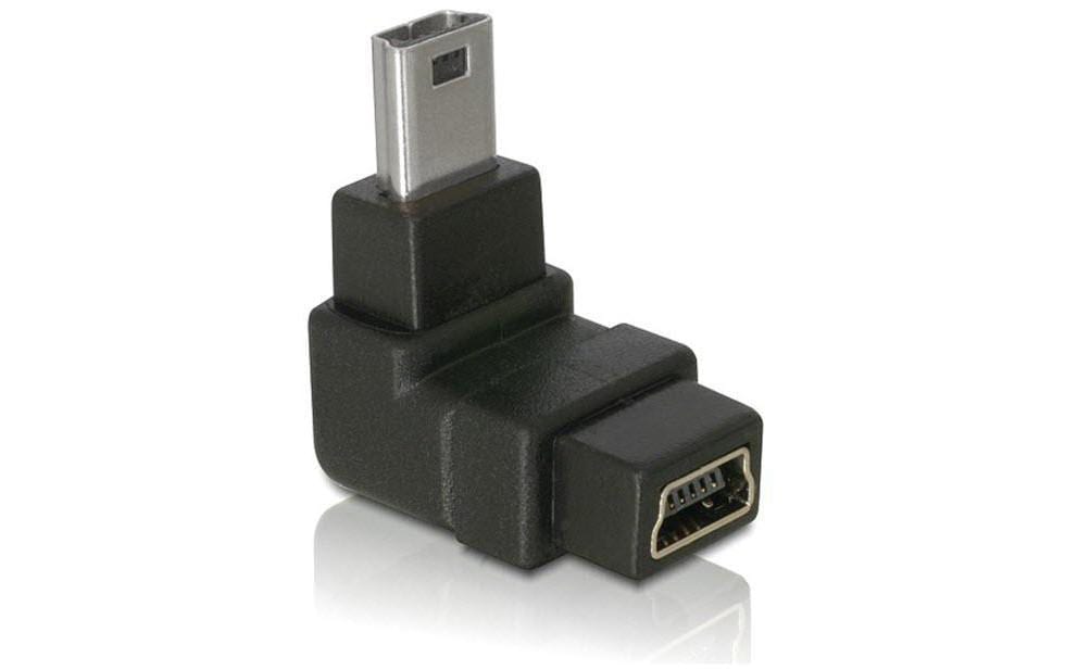 USB Adapter Mini-B zu Mini-B, 90° gewinkelt Mini-B/Bu-Mini-B St, Stecker 180° gedreht