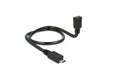 USB2.0-Shape Adapterkabel MicroB, 50cm MicroB-Stecker - MicroB-Buchse, formbar,OTG