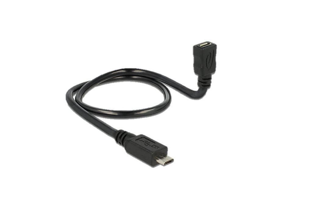 USB2.0-Shape Adapterkabel MicroB, 50cm MicroB-Stecker - MicroB-Buchse, formbar,OTG