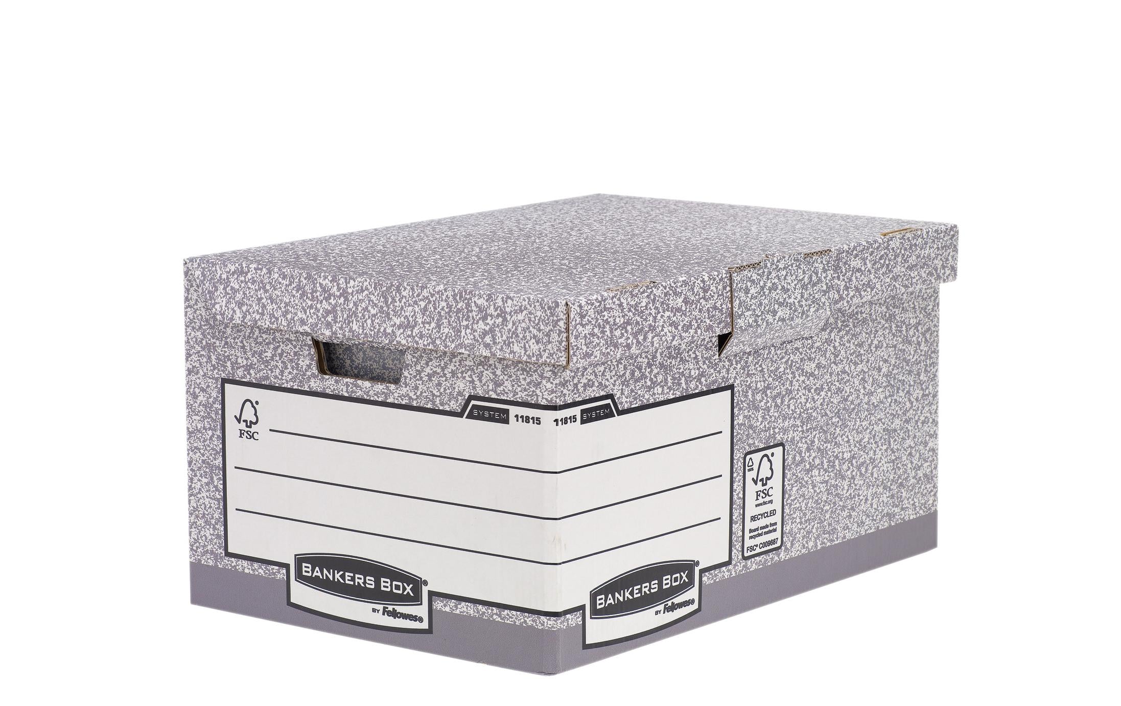 Fellowes Bankes Box System Klappdeckelbox grau, 293x378x545mm, 10Stk.