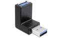 USB3.0 Winkeladapter: A-Buchse zu A-Stecker für USB3.0 Geräte, 270Grad gewinkelt