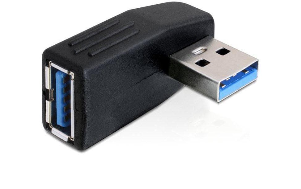 USB3.0 Winkeladapter: A-Buchse zu A-Stecker für USB3.0 Geräte, 90Grad Horizontal gew.