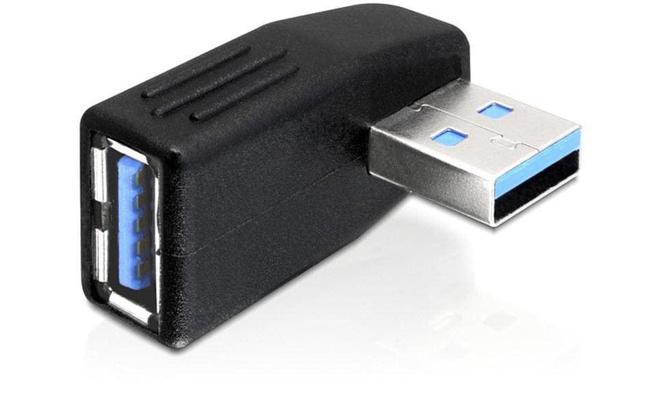 USB3.0 Winkeladapter: A-Buchse zu A-Stecker für USB3.0 Geräte, 270Grad Horizontal gew.