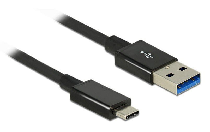 Delock USB3.1 Kabel A-Stecker - Typ-C St. 1m, 10Gbps, Gen2, schwarz, Premium