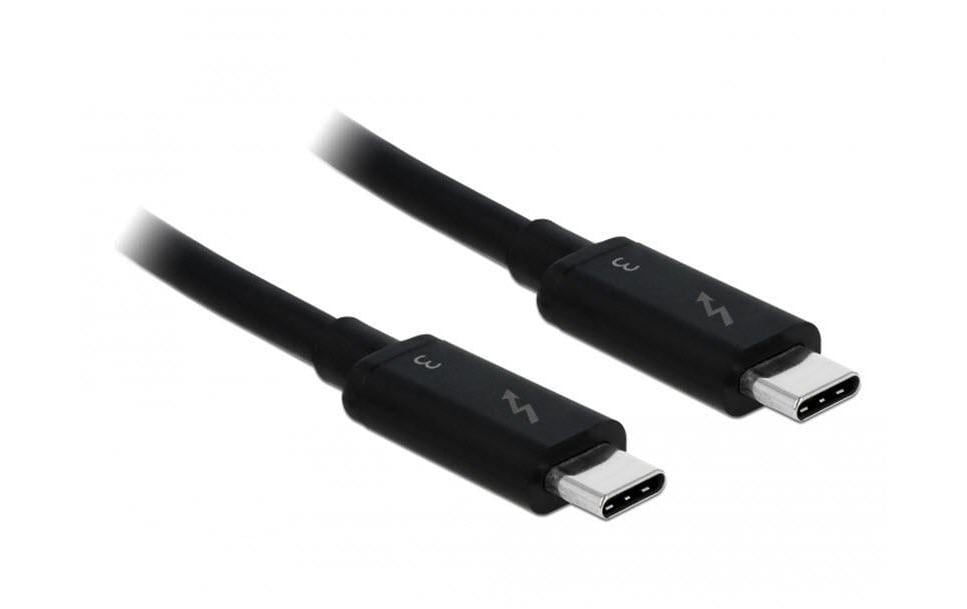 Delock USB3.1 Kabel Typ-C, Thunderbolt3 0.5m, 40Gbps, schwarz, bis 100Watt Strom
