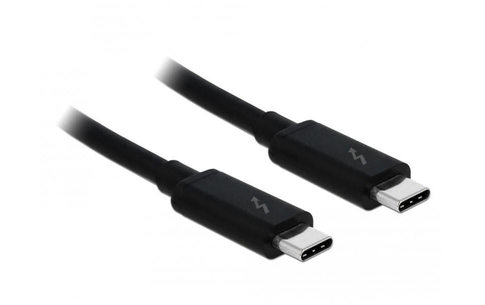 Delock USB3.1 Kabel Typ-C, Thunderbolt3 2m, 20Gbps, schwarz, bis 60Watt Strom