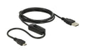 Delock USB Micro-B Kabel, Ein/Aus Schalter 1.5m, ideal für USB Endgeräte