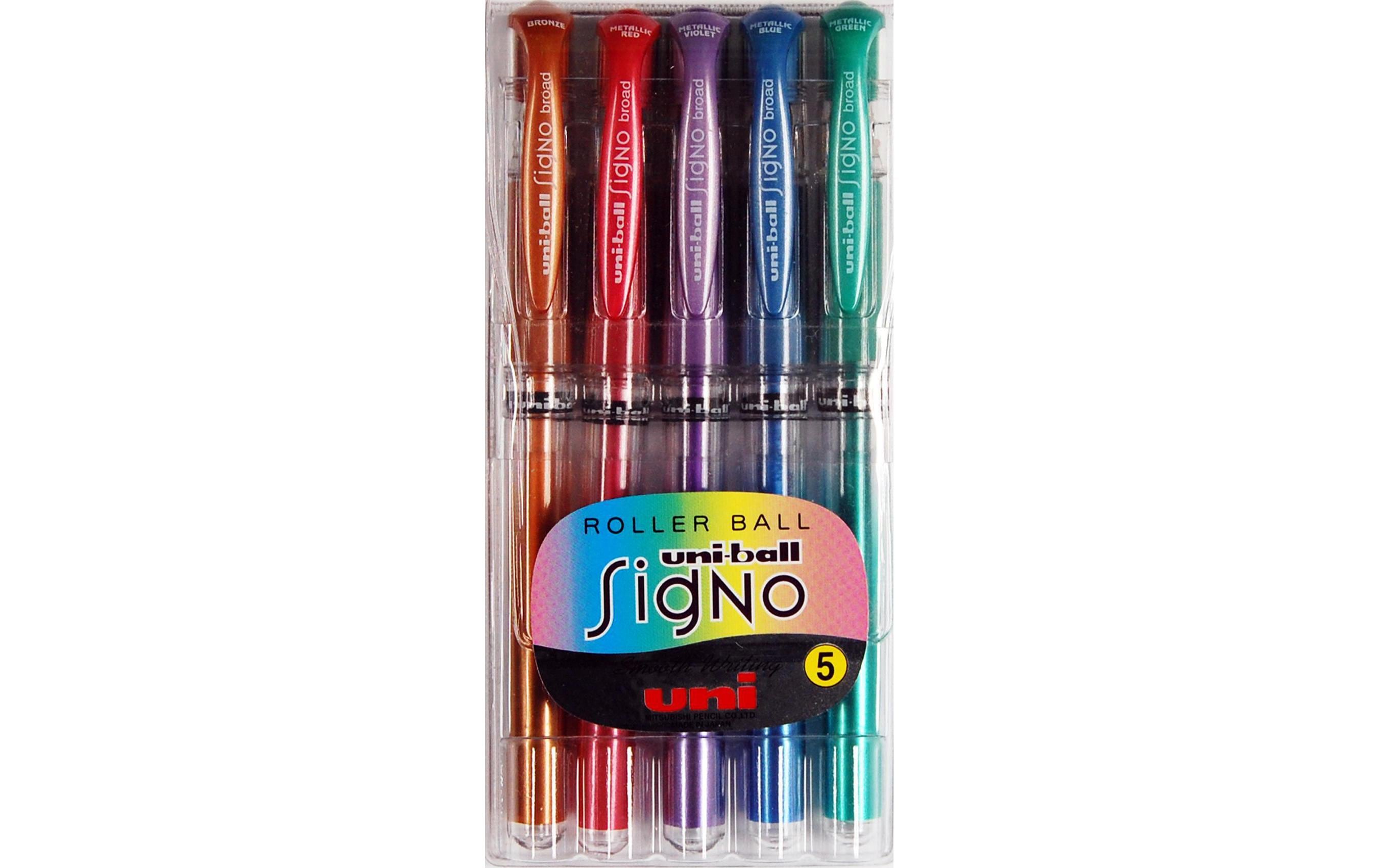 UNIBALL SIGNO Broad Gel-Ink Roller assortiert - Etui zu 5 Stk