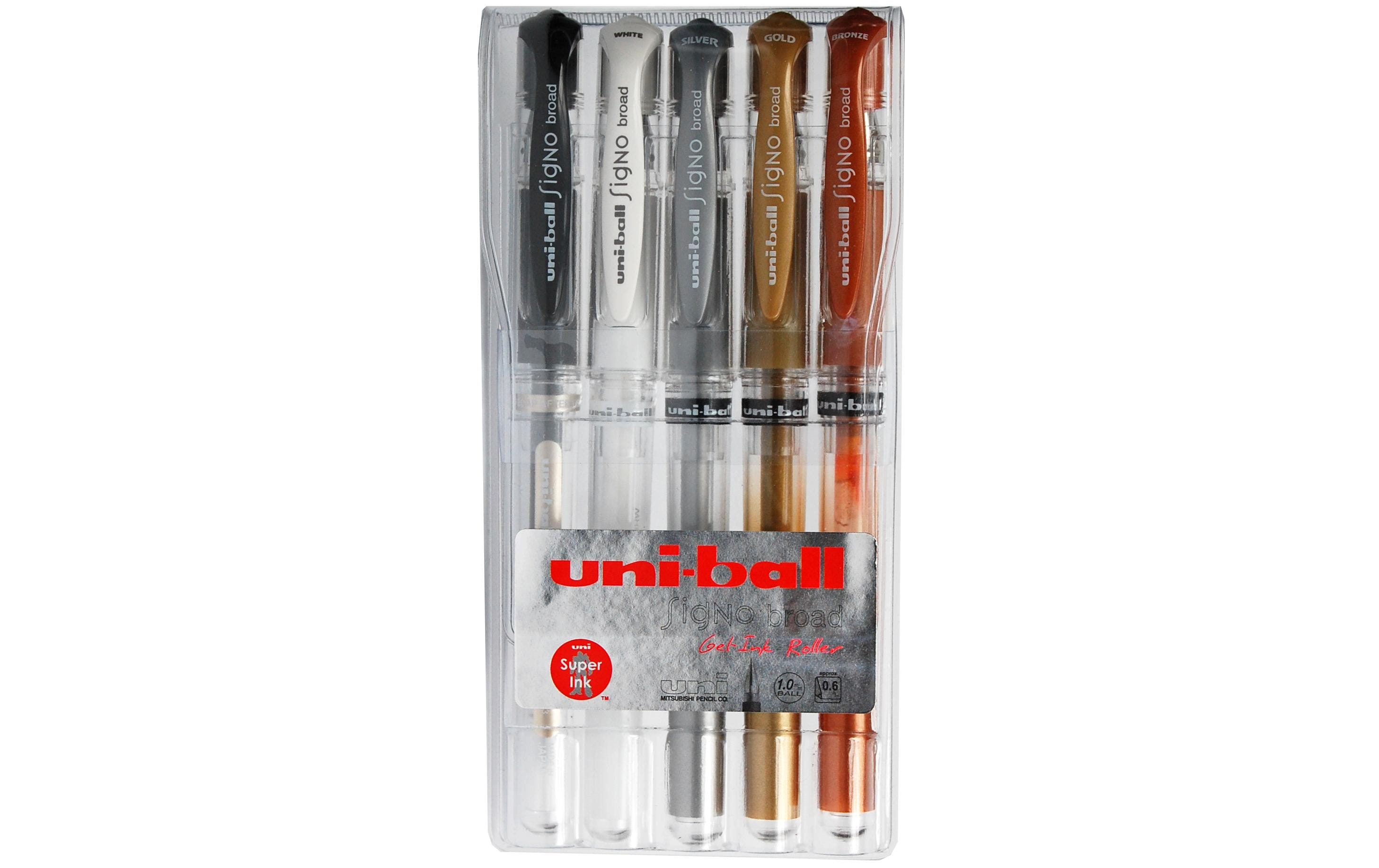 UNIBALL SIGNO Broad Gel-Ink Roller assortiert - Etui zu 5 Stk