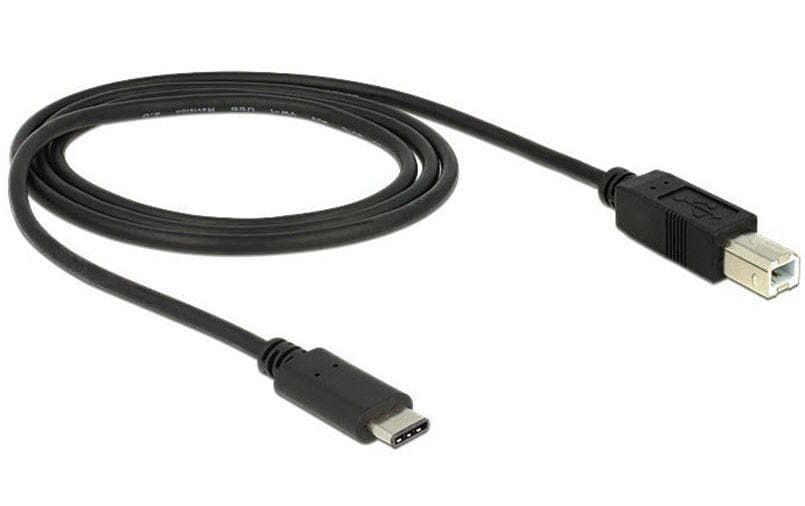 USB2.0-Kabel TypC-B: 1m, schwarz max. 480Mbps, Typ-C, für Druckeranschluss