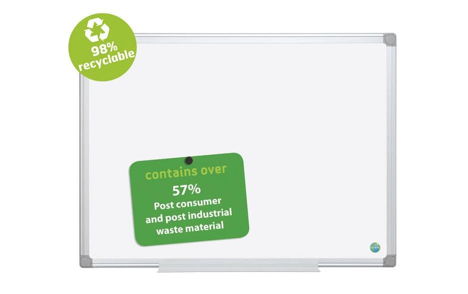 Bi-Office Whiteboard 120 x 90 cm Emaille-Oberfläche, mit Aluminiumrahmen