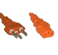 Netzkabel 250V/10A: 1.5 Meter Orange T12 Netzstecker und C13 Buchse