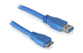 USB3.0 Kabel, 2.0m, A-Micro-B, Blau für USB3.0 Geräte, bis 5Gbps