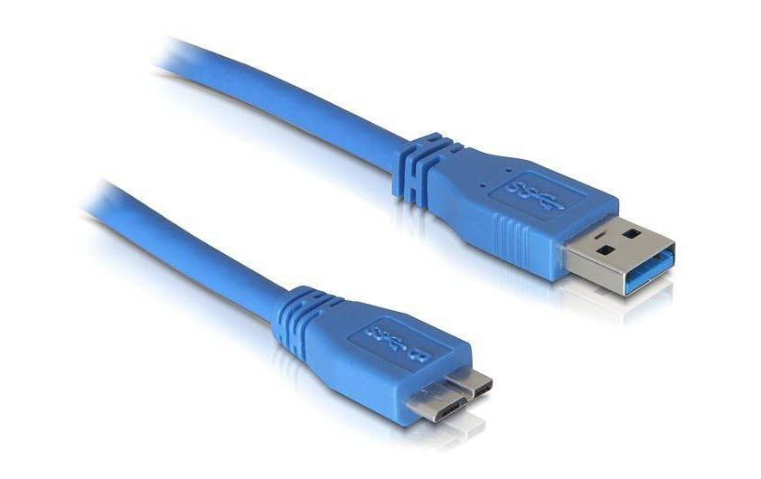 USB3.0 Kabel, 2.0m, A-Micro-B, Blau für USB3.0 Geräte, bis 5Gbps