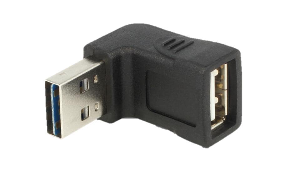 USB2.0 Easy Adapter: A-Stecker zu A-Buchse Oben-Unten gewinkelt, Stecker beidseitig