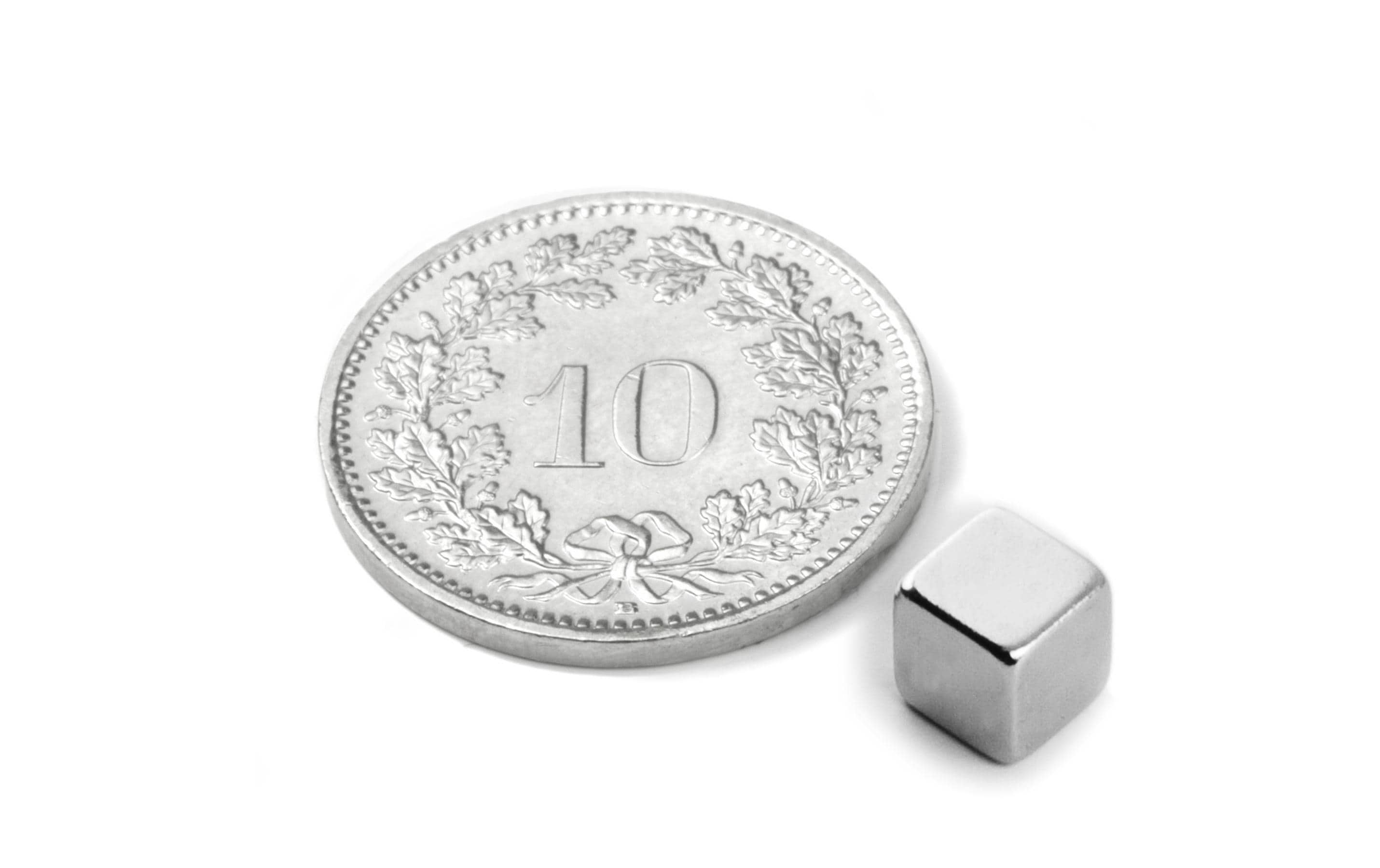 Supermagnet Würfelmagnet 5mm vernickelt, 10 Stk.