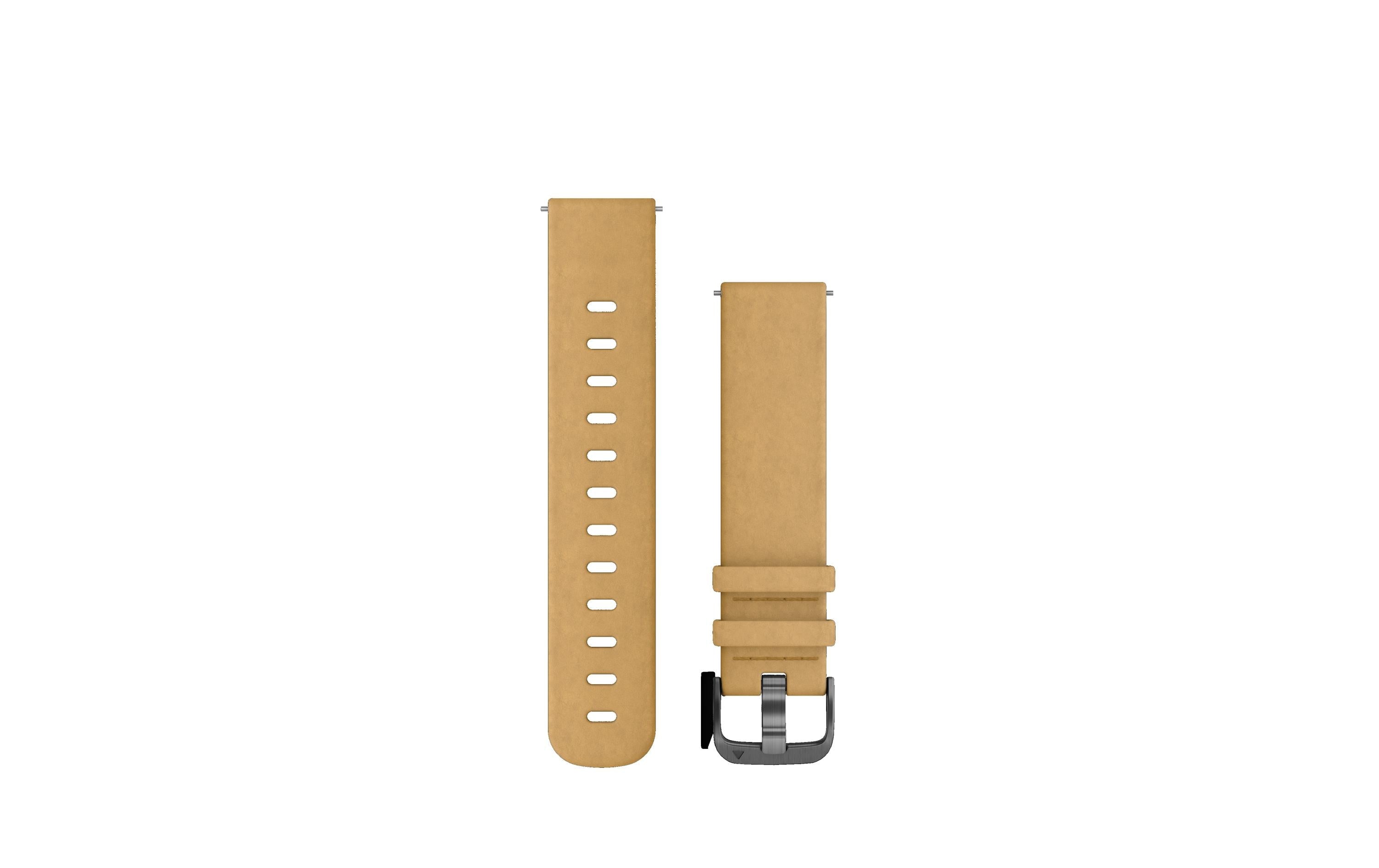 Garmin Quick Release Band leather tan suede w. slate