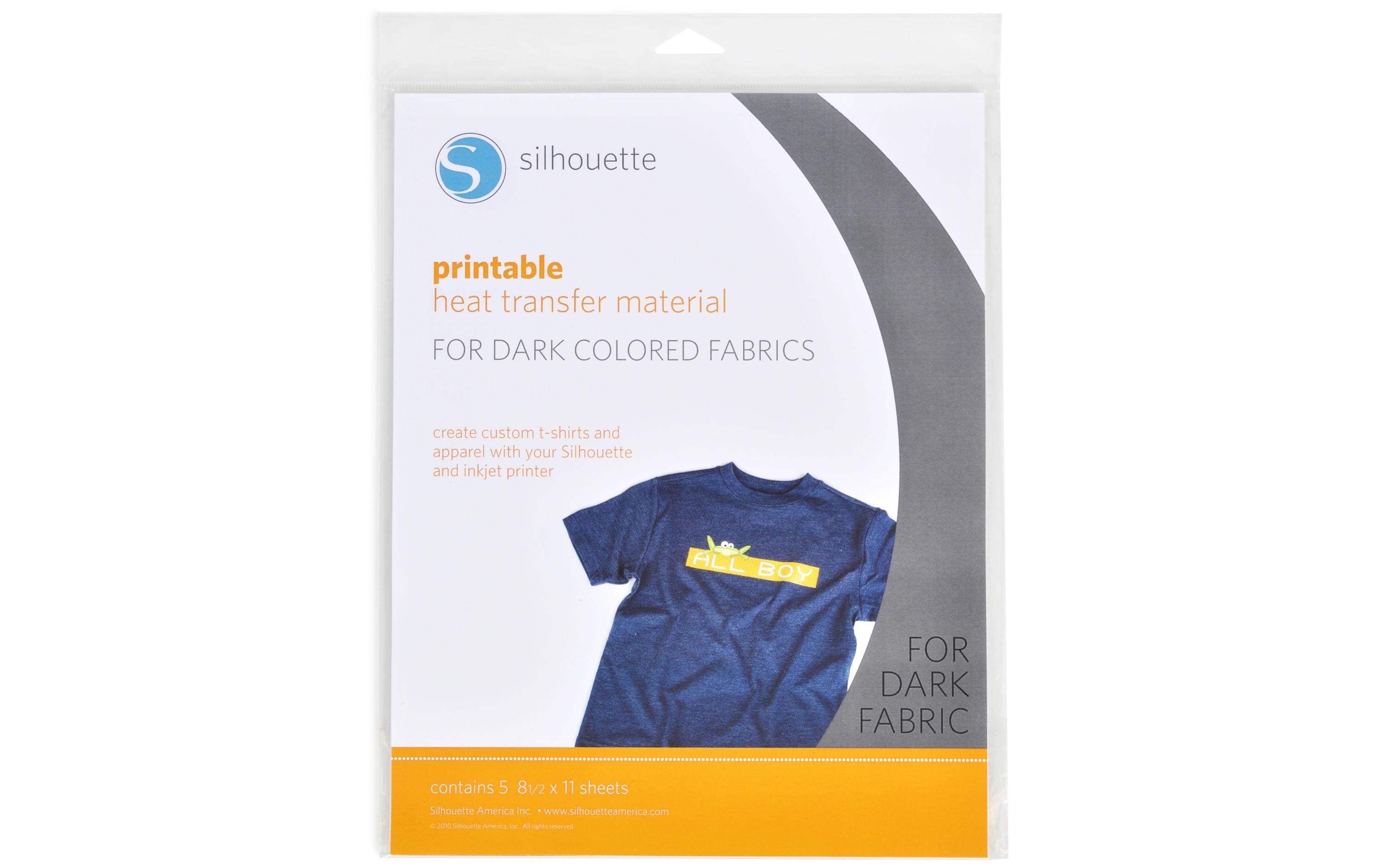 Silhouette Aufbügelfolie für dunkle Stoffe Set mit 5 Stück, für dunkle Stoffe
