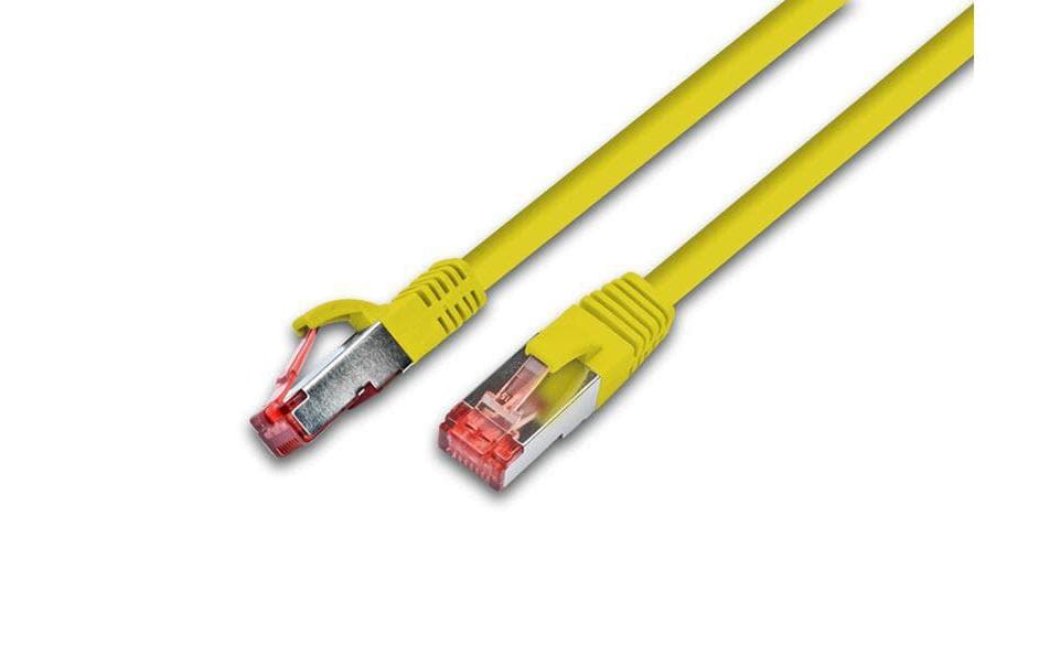 Wirewin Patchkabel: S/FTP 0.5m gelb Cat.6, AWG27, 1Gbps, 250MHz, Zugentlastung