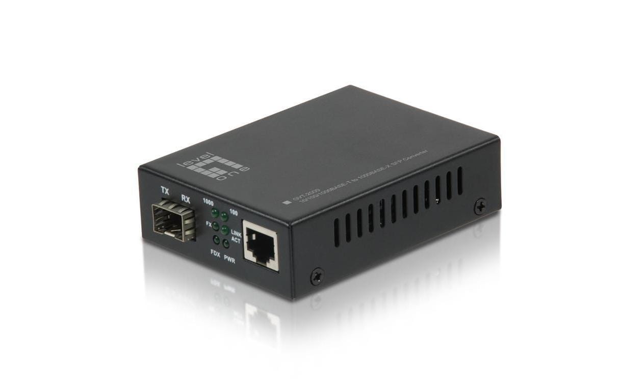LevelOne GVT-2000: Media Konverter RJ45-SFP 1Gbps Ethernet, SFP, 550m-70km