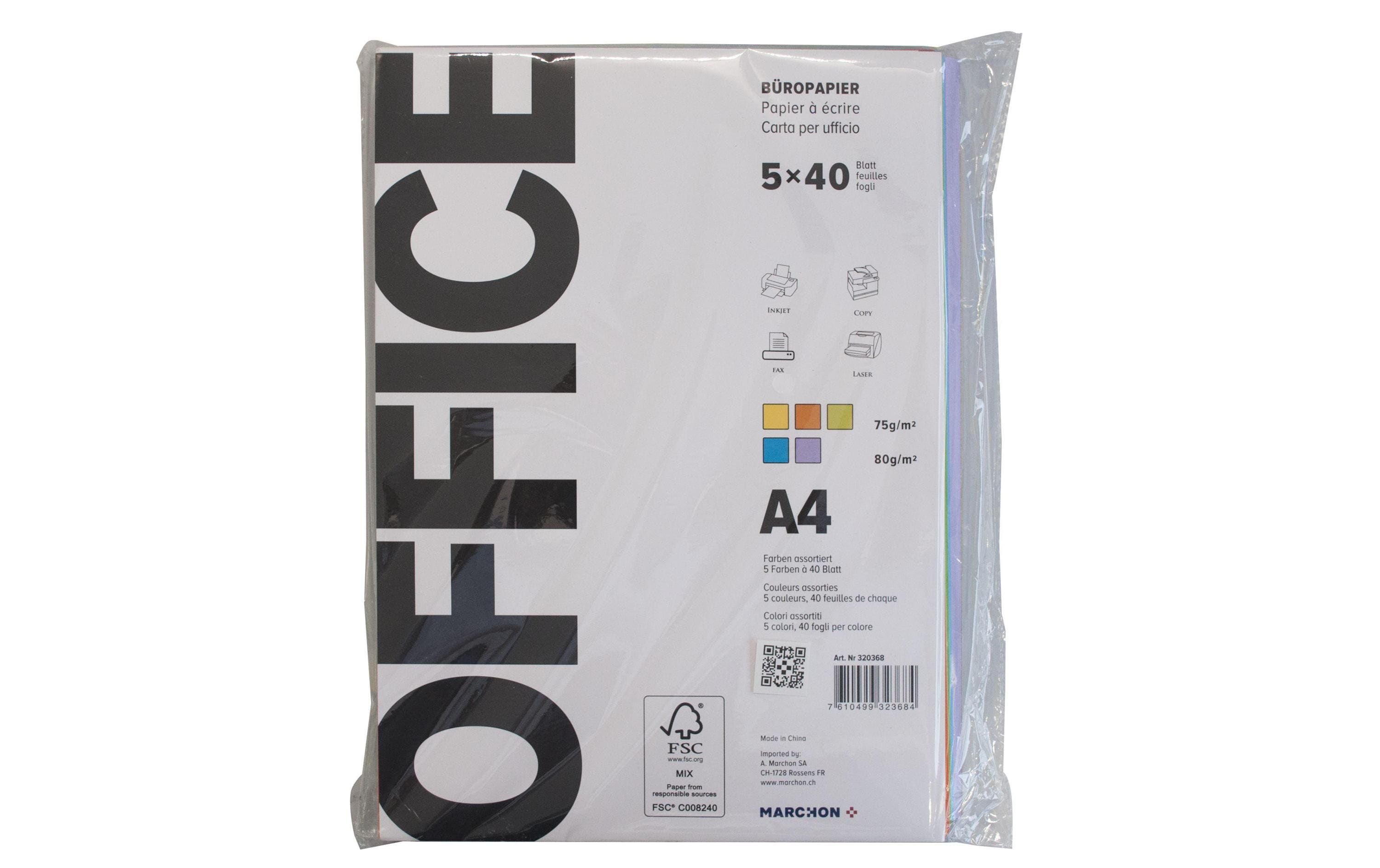 Office farbiges Kopierpapier 5 Farben 200 Blatt