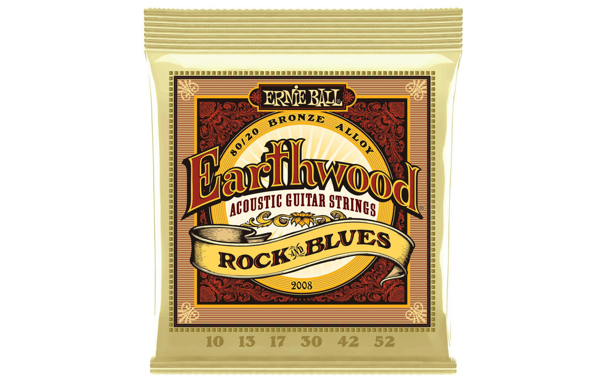 Ernie Ball 2008 Earthwood Bronze Akustik Saitensatz, Rock & Blues 10-52