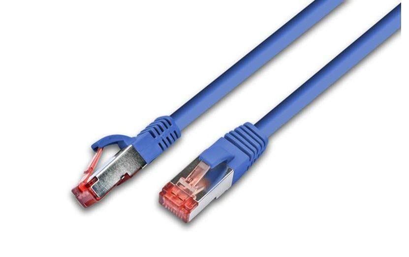 Wirewin Patchkabel: S/FTP 0.5m blau Cat.6, AWG27, 1Gbps, 250MHz, Zugentlastung