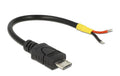 Delock USB Micro-B Kabel - 2Pol Strom, 10cm für Raspberry Pi Stromversorgung