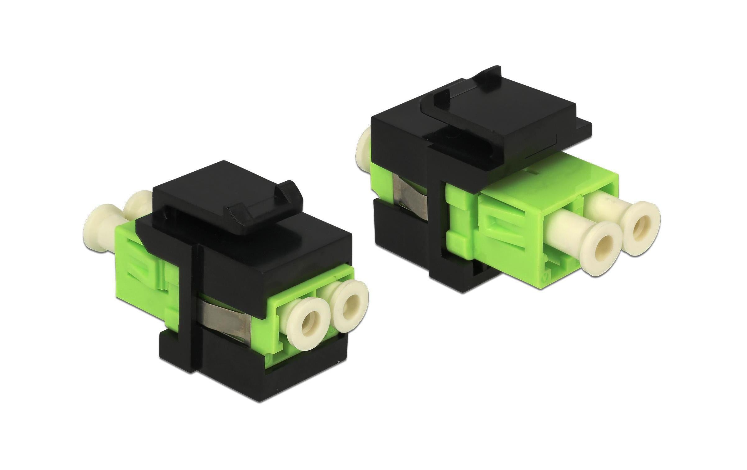 Delock Keystone LC Duplex zu LC Duplex Multimode OM5, grün