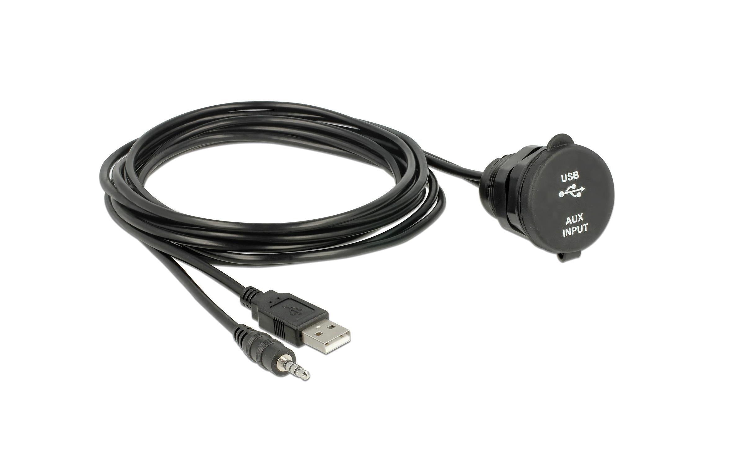 Delock USB Kabel, Einbaubuchsen, Klinken USB Type-A, 4 Pin Klinken, Verschlussdeckel